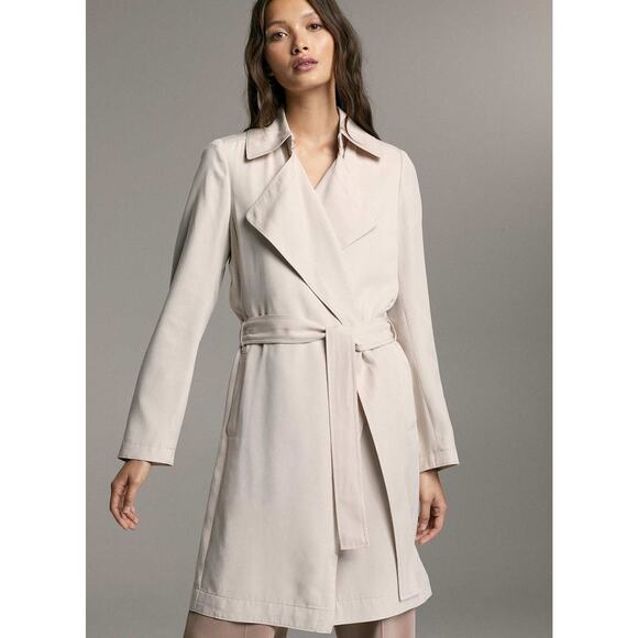 Aritzia Babaton Maximo Trench Coat XS Belted Drapey minimalist classic academia - Picture 1 of 12